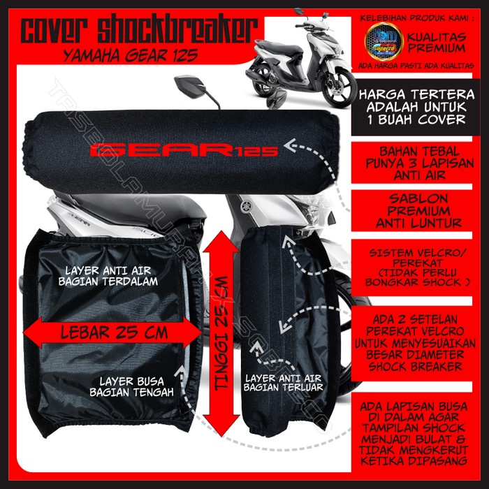 SARUNG PELINDUNG COVER SOKBREKER SHOCK BREAKER BELAKANG MOTOR MIO GEAR Unit Baru