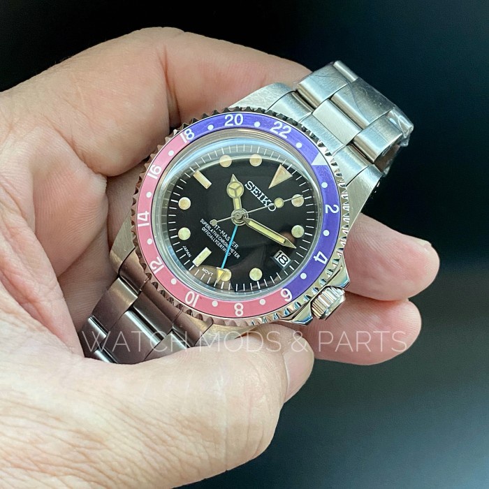 WMNP True Vintage Seiko Mod Pepsi NH34 Custom, Vintage Classic GMT Jalan.. 40mm