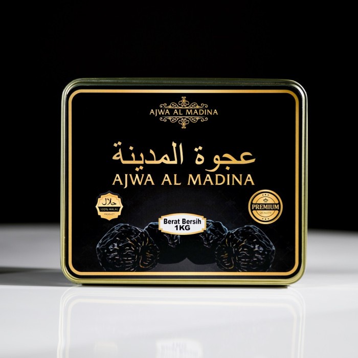 

Kurma Ajwa Kaleng 1kg Ajwa Al Madina Kurma Nabi Asli Madinah Grade A