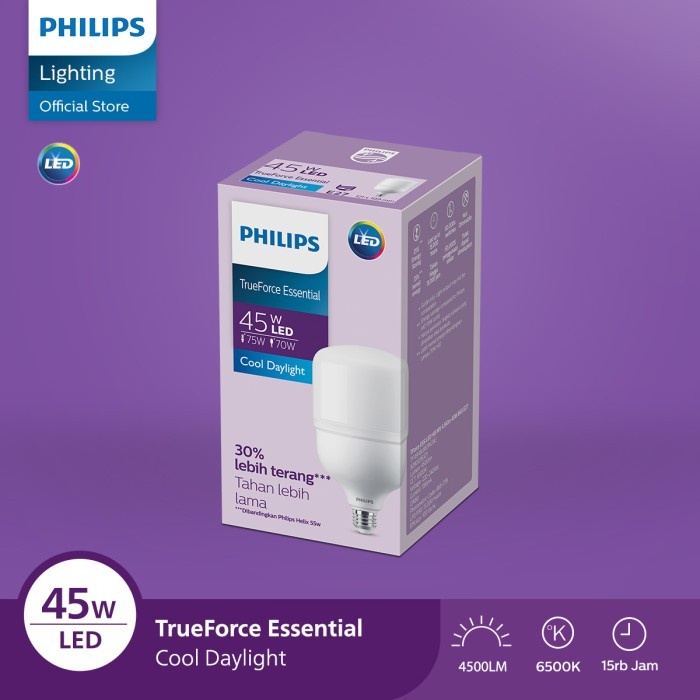 PREMIUM Lampu Led Philips 45w 45 watt Essential Trueforce