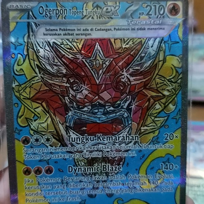 PREMIUM Ogerpon topeng tungku EX SAR pokemon kartu