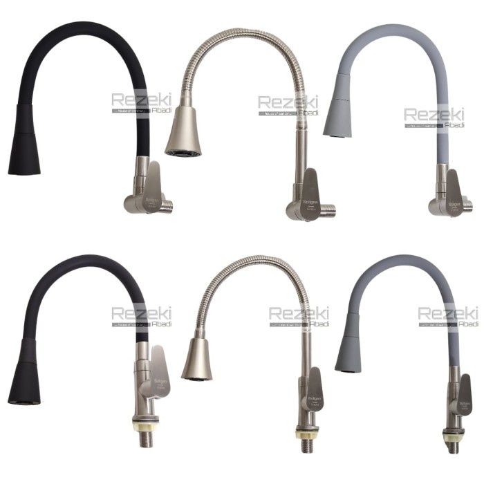 Kran Angsa Fleksibel Soligen Stainless Sus304 - 2 mode Sistem - Kran