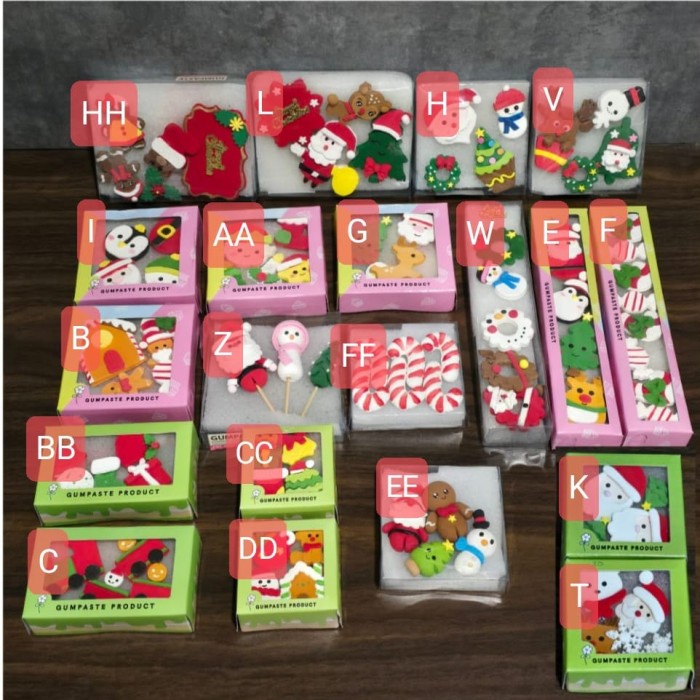 

Gumpaste xmas natal hiasan kue natal xmas cake decor gum paste
