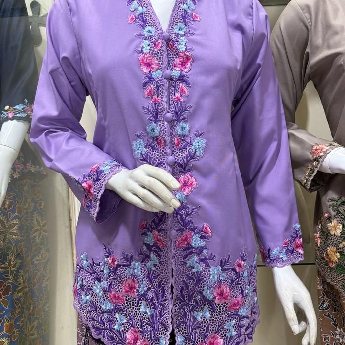 Motif Bugenvil Kebaya Nayla Encim Bahan Katun Toyobo Harga Promo