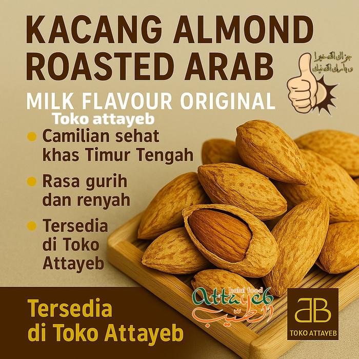 

Kacang Almond Kulit Roasted 1kg Penuh Nutrisi Exp 2026 Pangang Kulit