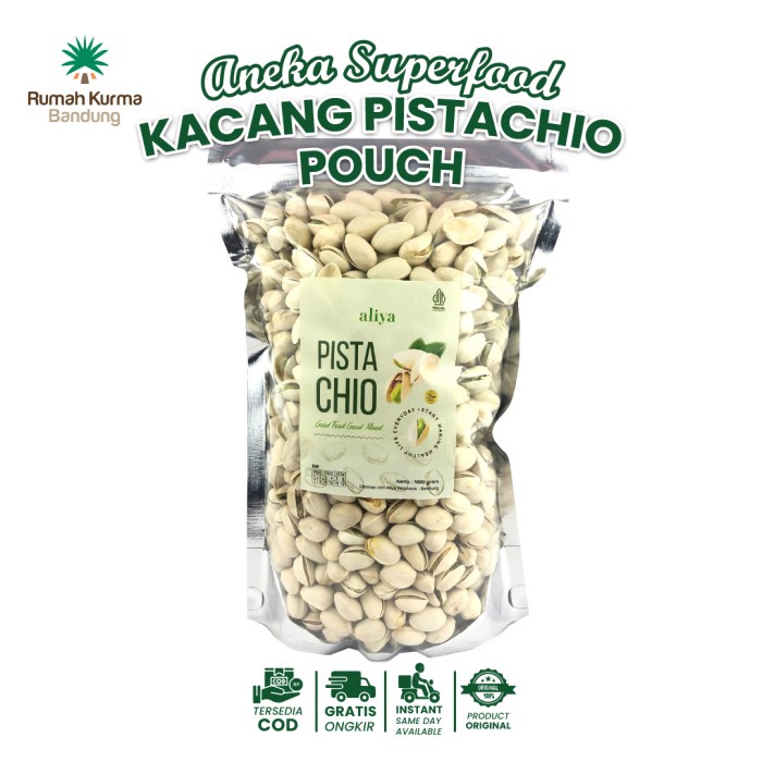 

Kacang Pistachio Panggang Original 1 Kg Pouch Renya Gurih Premium