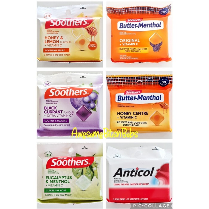 

Nestle Soothers / Butter-Menthol / Anticol 3 Packs