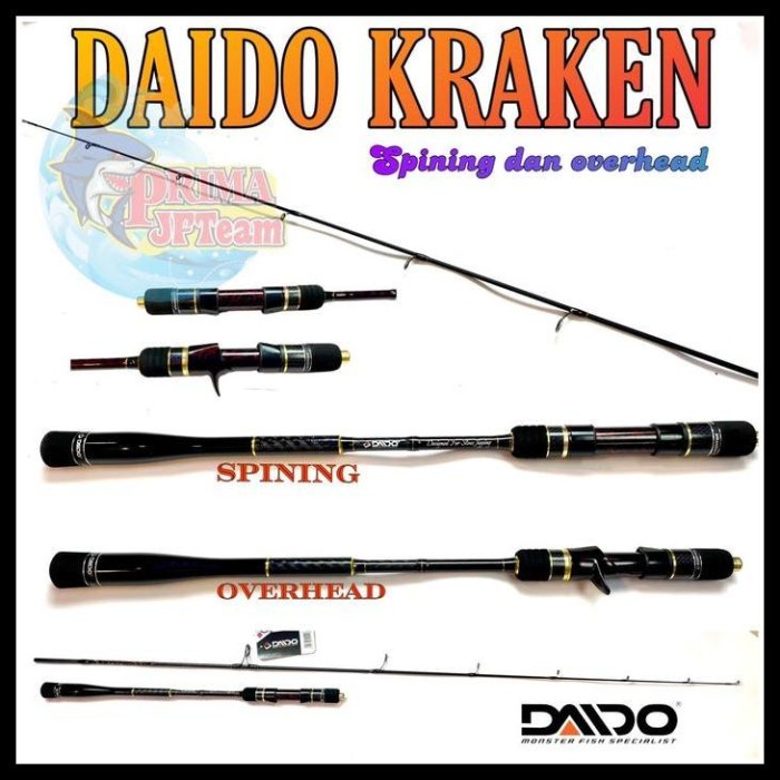 Joran Pancing Daido Kraken Spining Dan Over Head 602 180 Kode 659