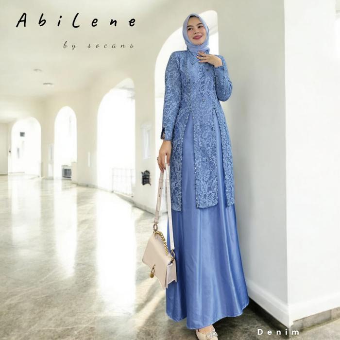 Abilene: Gamis Maxi Elegan Modern Payet Mewah Wisuda Lebaran Kondangan Seragaman Gaun Maxmara Muslim
