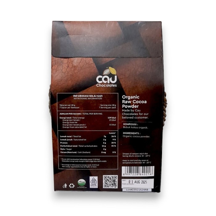 

SALE TERBARU RAW COCOA POWDER ORGANIC COLD PROCESSED CAU CHOCOLATES READYY