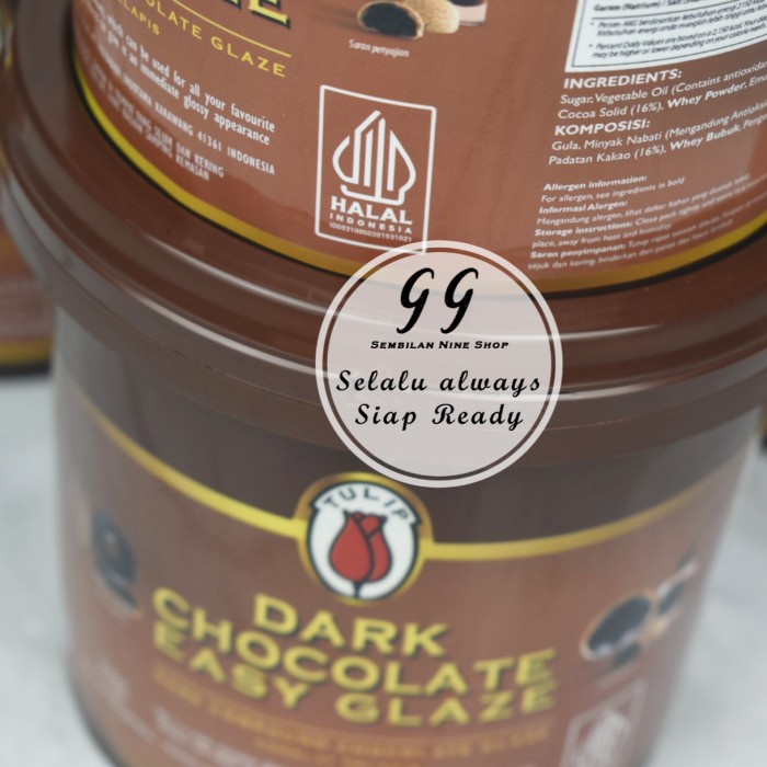 

SALE TERHOTT TULIP EASY GLAZE DARK CHOCOLATE 1 KG COKELAT PELAPIS DIP GLAZE COKLAT READYY