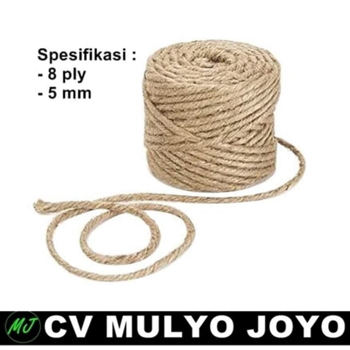 

(BestSeller) Tambang Tali Goni Rami Lilitan 8ply Ketebalan size 5mm Meteran