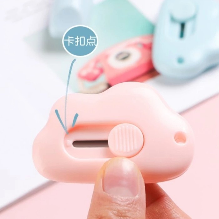 

(BestSeller) Cutter Mini Awan Alat Pemotong Kertas Pembuka Paket Portable Lucu
