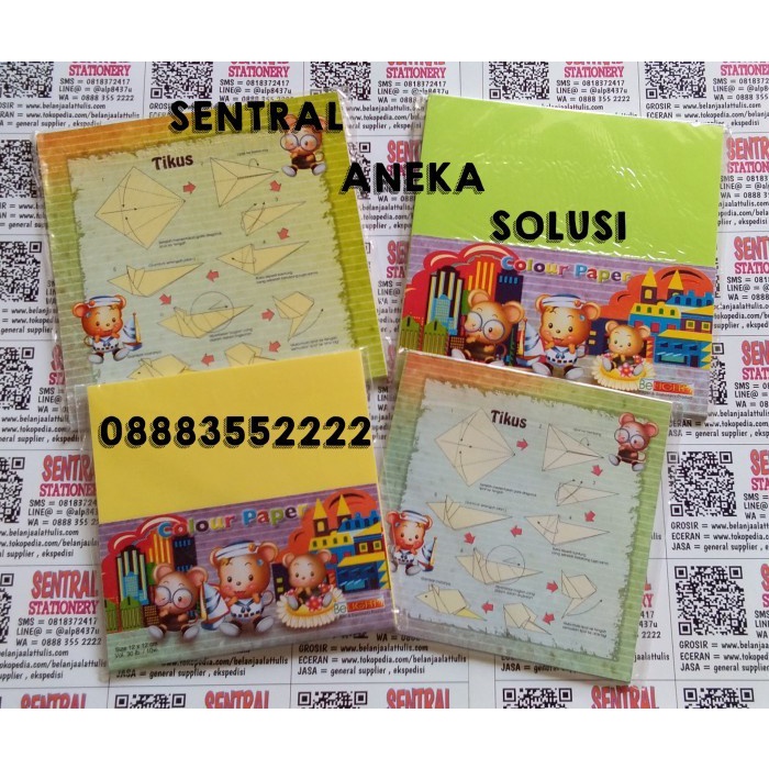 

(BestSeller) sinar dunia origami colour paper kertas lipat warna 1 sisi 160x160 mm