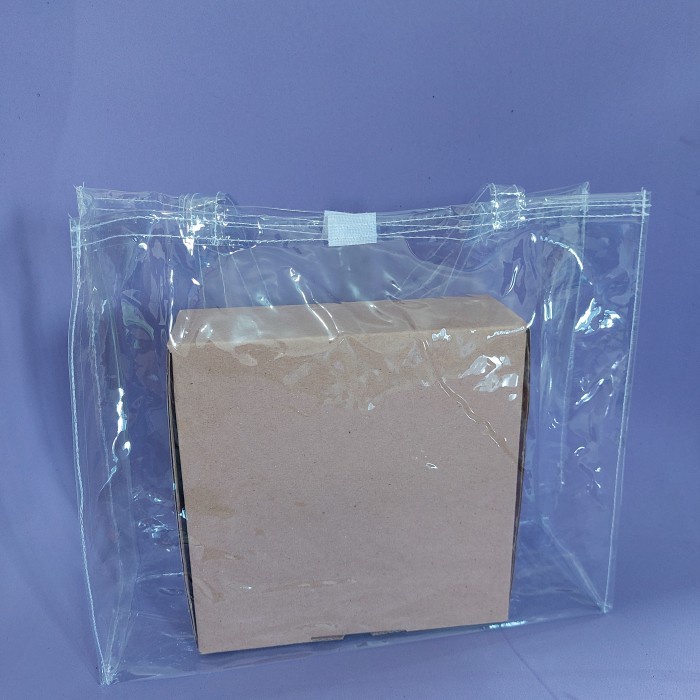 (BestSeller) Tas Mika PVC Hampers Bening Tebal 30x10x25