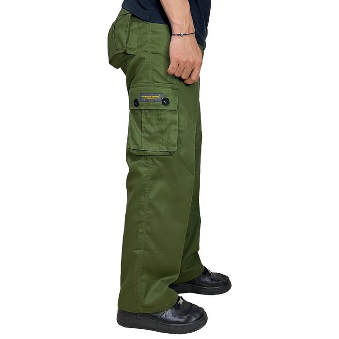 Celana Cargo Baggy Pants Fuckmous Apparel Hijau Army - Cargo Panjang Catton Twill Hijau Army Unisex