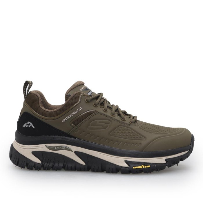 Paling Berkualitas Skechers Outdoor Road Walker Arch Fit Mens Shoes Trail - Original