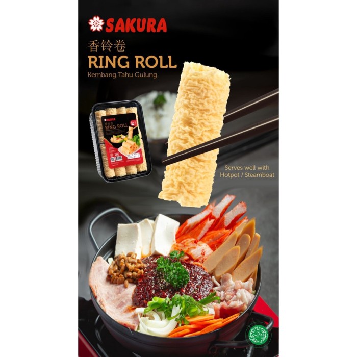 

(BestSeller) Ring Roll / Sakura Kulit Kembang Tahu Roll - Fried Bean Curd Roll (Extra Bubble)