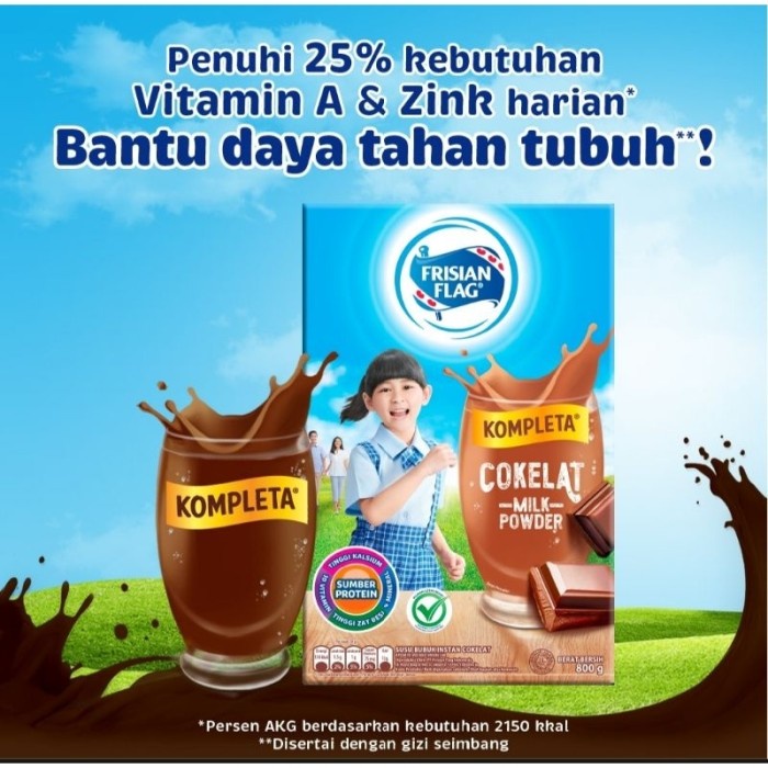 

(BestSeller) Frisian Flag Kompleta Cokelat 800gr - Susu Bubuk Keluarga