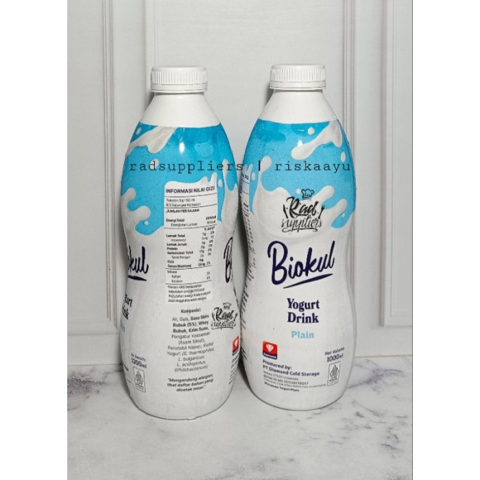 

(BestSeller) Biokul Drink Yogurt Plain 1Liter, Minuman Yogurt Cair Rasa Original Plain, Kemasan