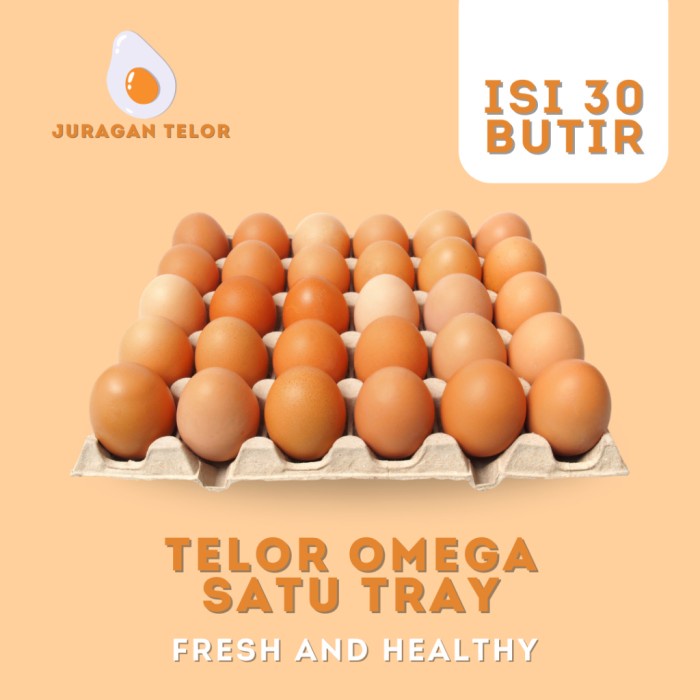 

(BestSeller) Telur ayam omega kaya manfaat untuk kesehatan satu tray isi 30 butir