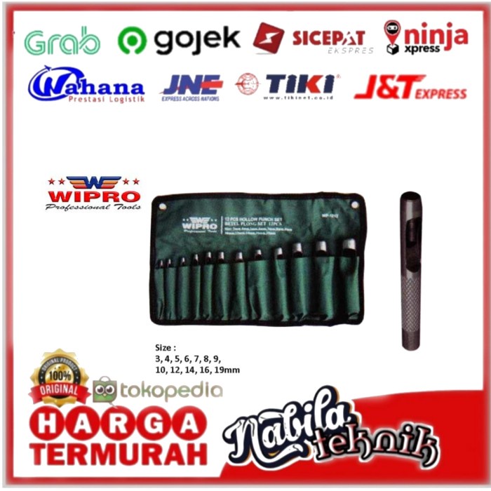 

Jual [READY] (NBL) ALAT PELUBANG HOLLOW PUNCH SET 12 PCS MERK WIPRO