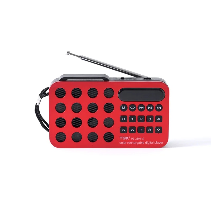 Mini Portable Pocket Fm Radio Solar Charging Wireless Speakers Support Usb Tf Card Play