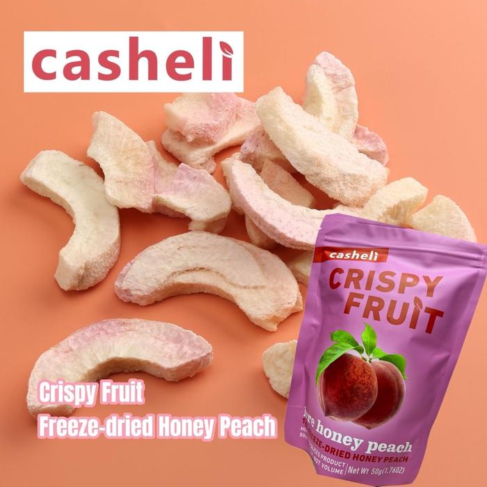 

casheli Peach Crunchy Freeze-dried Pink Peach Freeze-dried HoneyPeach Snack Camilan Manis Food
