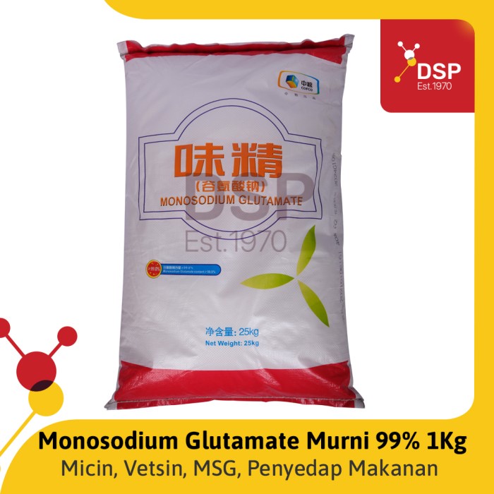 

MSG / Monosodium Glutamate 99% Penyedap Rasa / Micin / Vetsin 1 Kg