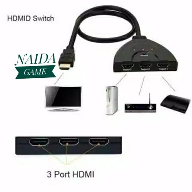 MERtaComp- HDMI SWITCH 3 PORT / HDMI CABANG 3 / HDMI PARALEL SWITCHER