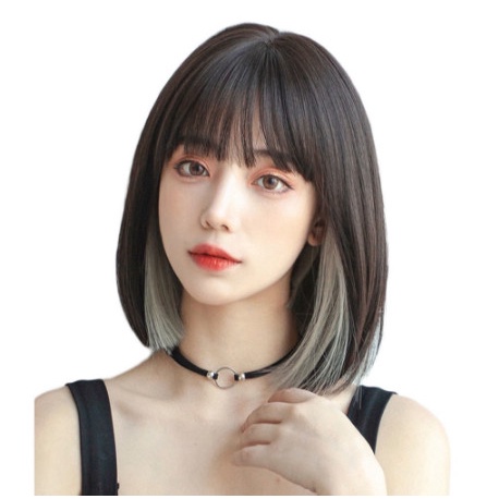 PREMIUM wig Wanita Lurus Berponi / Rambut Wig Wanita