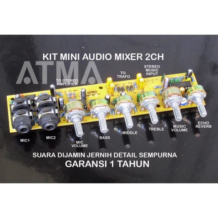 PREMIUM Kit Stereo Audio Mixer Echo Reverb Karaoke Suara Jernih Detail Mantab