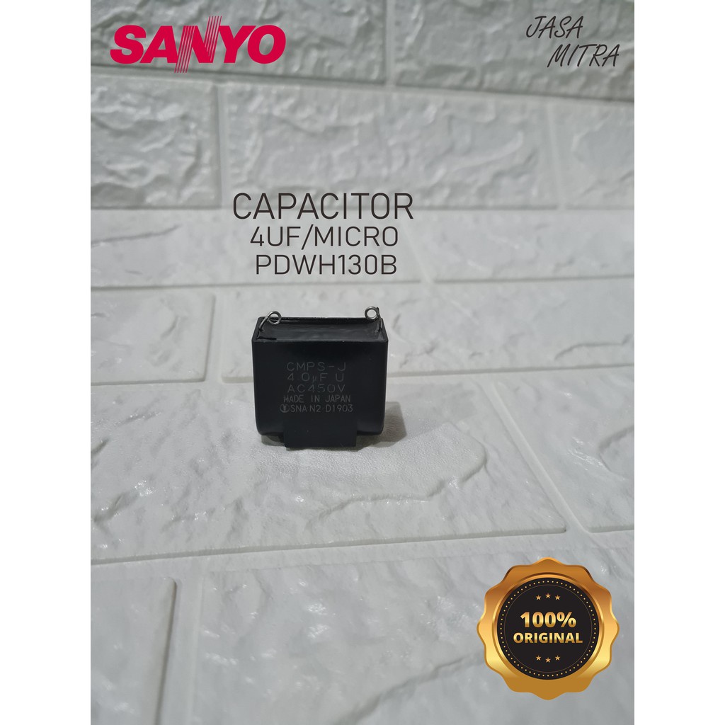 CAPACITOR 4UF/MICRO TYPE PDW-H130B/P-H130B POMPA AIR SANYO ORIGINAL AY0