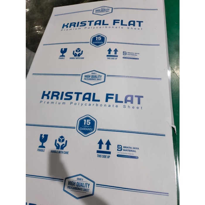 Kristal Flat Atap Kanopi Polycarbonate 1.5mm Polikarbonat Poly Clear