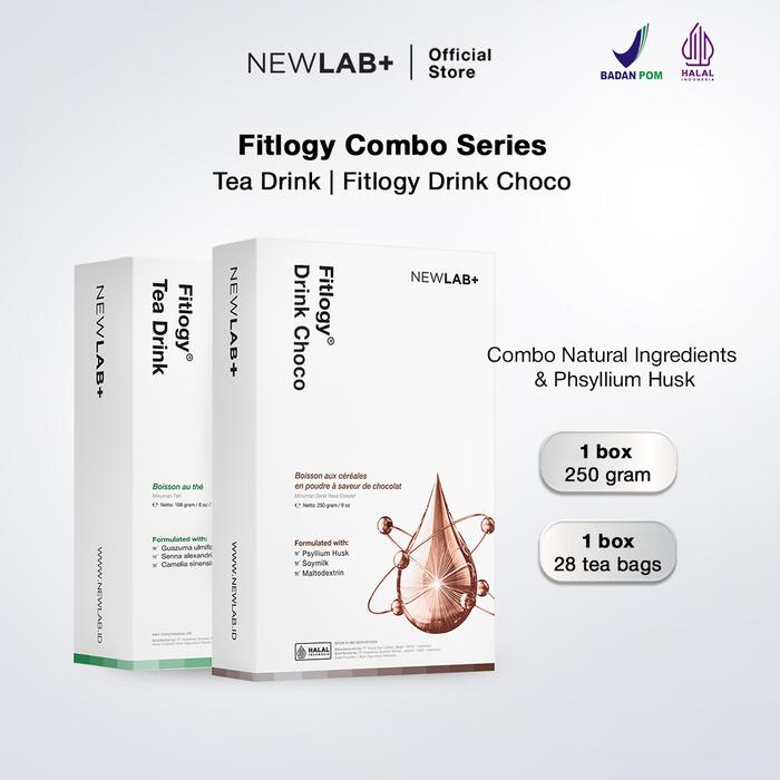 

NEWLAB Bundle 1 Box Fitlogy Tea Drink + 1 Choco Drink Minuman Teh Hijau Herbal & Minuman Serbuk Rasa
