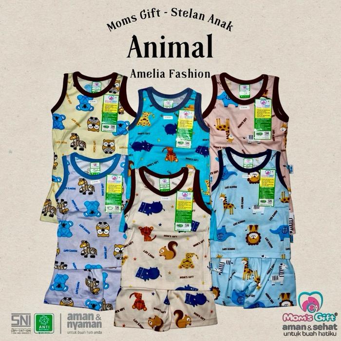 Geraigo- Moms Gift - [ 3 Setel ] Setelan Kutung Moms Gift / Setelan Kensi Anak Laki Laki Unisex Baju