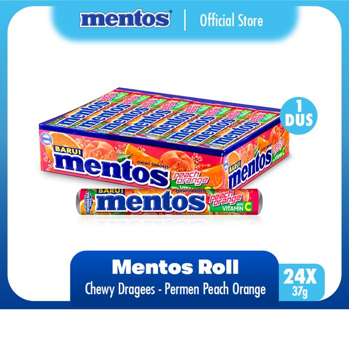 

Mentos Chewy Dragees Peach Orange 888g - Permen Rasa Jeruk (1 Box)