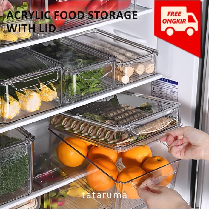 

LIMITED EDITION YOZU - Kotak Penyimpanan Kulkas / Organizer Kulkas Akrilik Transparan