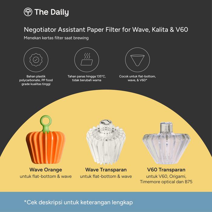 

TERBARU Negotiator Assistant Paper Filter Kalita Wave V60 Dripper - Penekan Kertas Filter Kopi Alat
