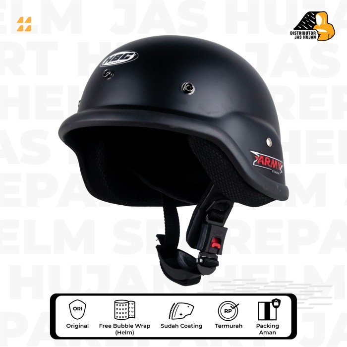 Helm Hbc Army Black Doff/ Helm Chips Sni Hbc