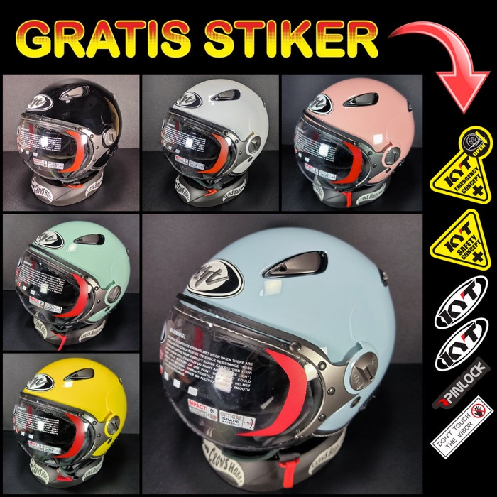 Helm Retro Kyt Elsico Original Solid Polos Motif