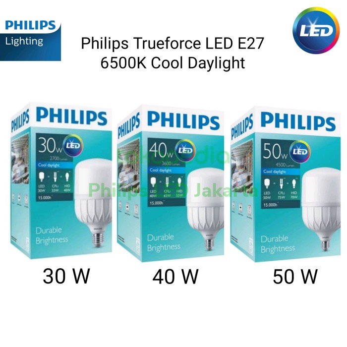 Promo Lampu Philips Led Tforce 30W 40W 50W Watt E27 6500K Cool Daylight Tbk