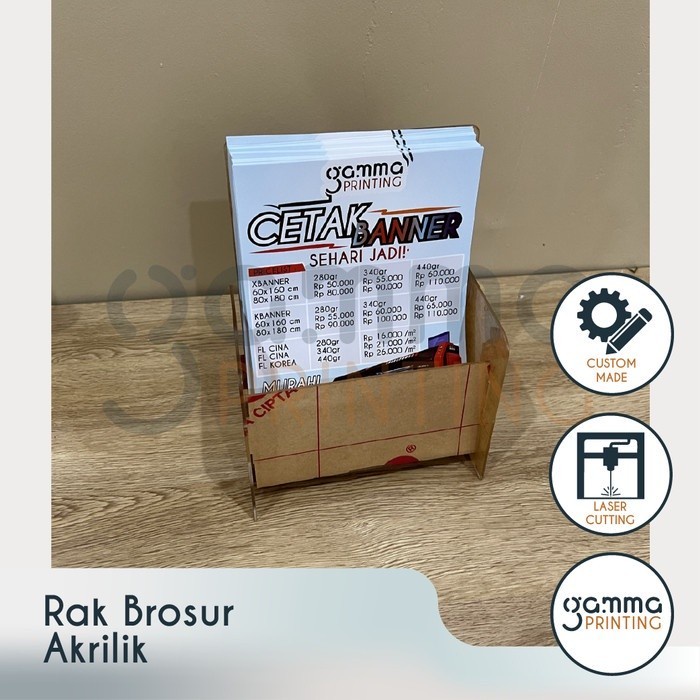 Akrilik Tempat Brosur A5 / Rak / Box / Holder Toko