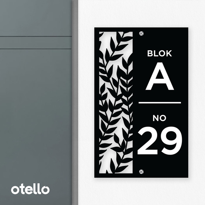 

BERGARANSI Otello Papan Alamat Rumah Custom Nomer No Rumah Acrylic Akrilik Label