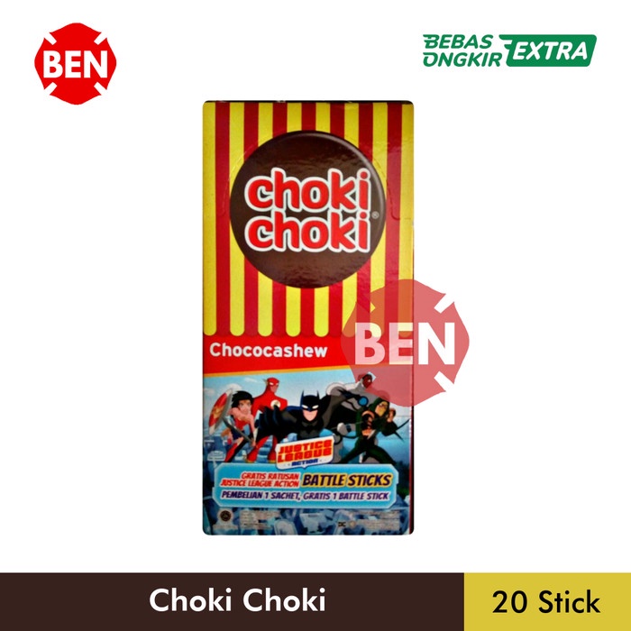 

JTTOP" CHOKI CHOKI 1 PAK BOX DUS 20 STIK PCS CHOKICHOKI CHOCOCASHEW MURAH