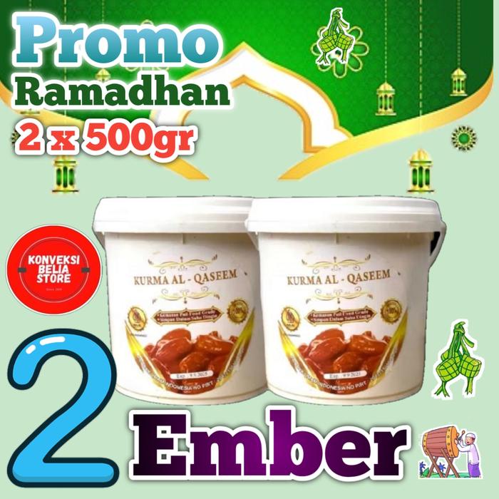

Paket Isi 2 Ember Kurma Al-Qassim 500 Gram Raja Kurma Madinah Camilan Food Manis Snacks Makanan