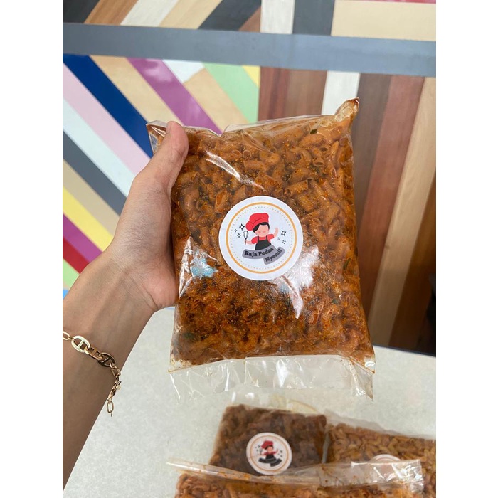 

JTTOP" MAKRONI CIKRUH DAUN JERUK PEDAS KERING SNACKS 250 GR - RASA ORIGINAL, PEDAS GURIH, EXTRA