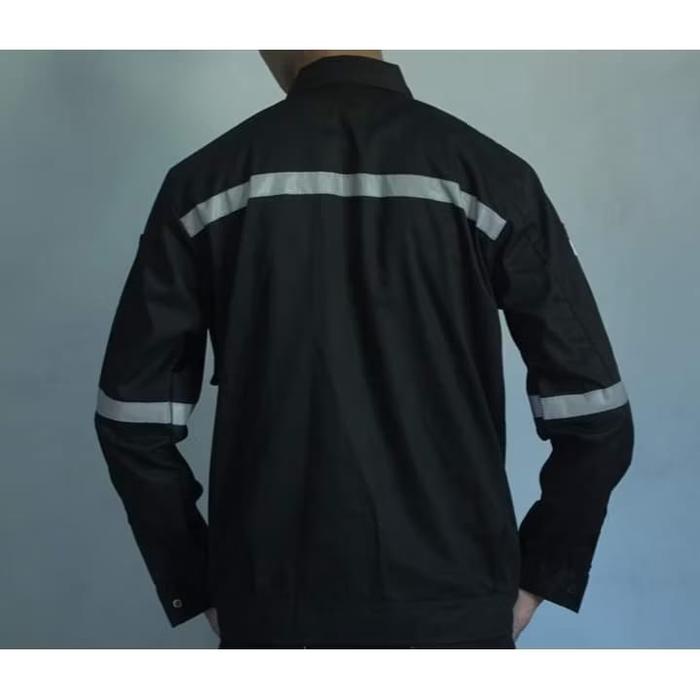 JTTOP" WEARPACK SAFETY ATASAN LENGAN PANJANG WARNA HITAM POLOS