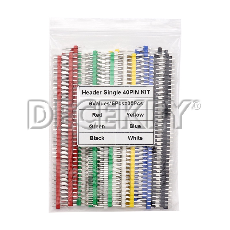 30Pcs 40 Pin Breakable Pin Header 2.54Mm Single Row Male Header Connector Kit Pcb Pin Strip For