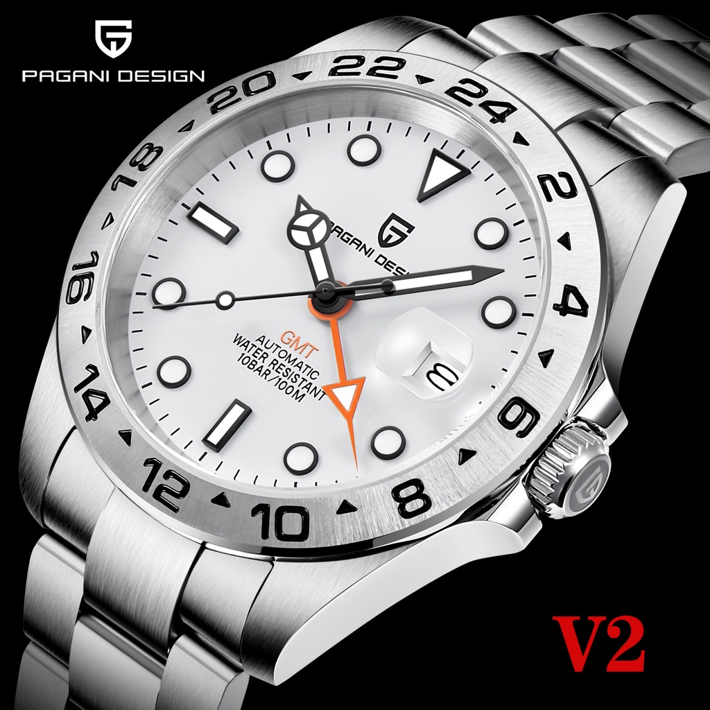 Pagani Design 2024 New Men'S Automatic Mechanical Watch Gmt Sapphire Stainless Steel Waterproof